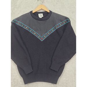 Vintage Together Sweater Womens Aztec Black Size Small Acrylic